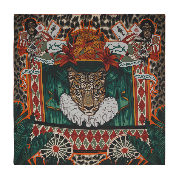 Monkey and The Leopard - Orange & Green - Modal-Cashmere