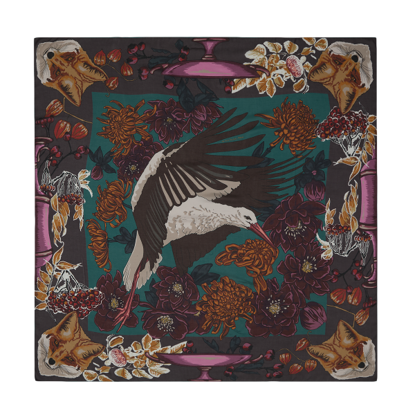 The Fox and The Stork - Plum & Brown - Modal-Cashmere
