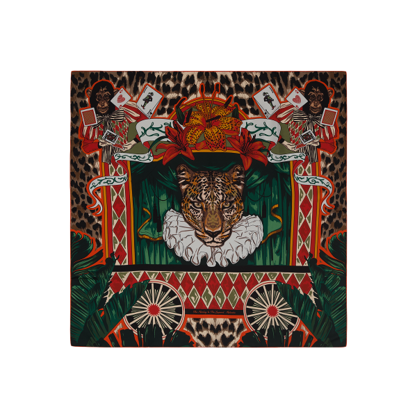 Monkey and The Leopard - Orange & Green - Silk